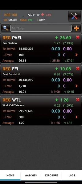 Live PSX market rates and watchlist on the OS Capital app
